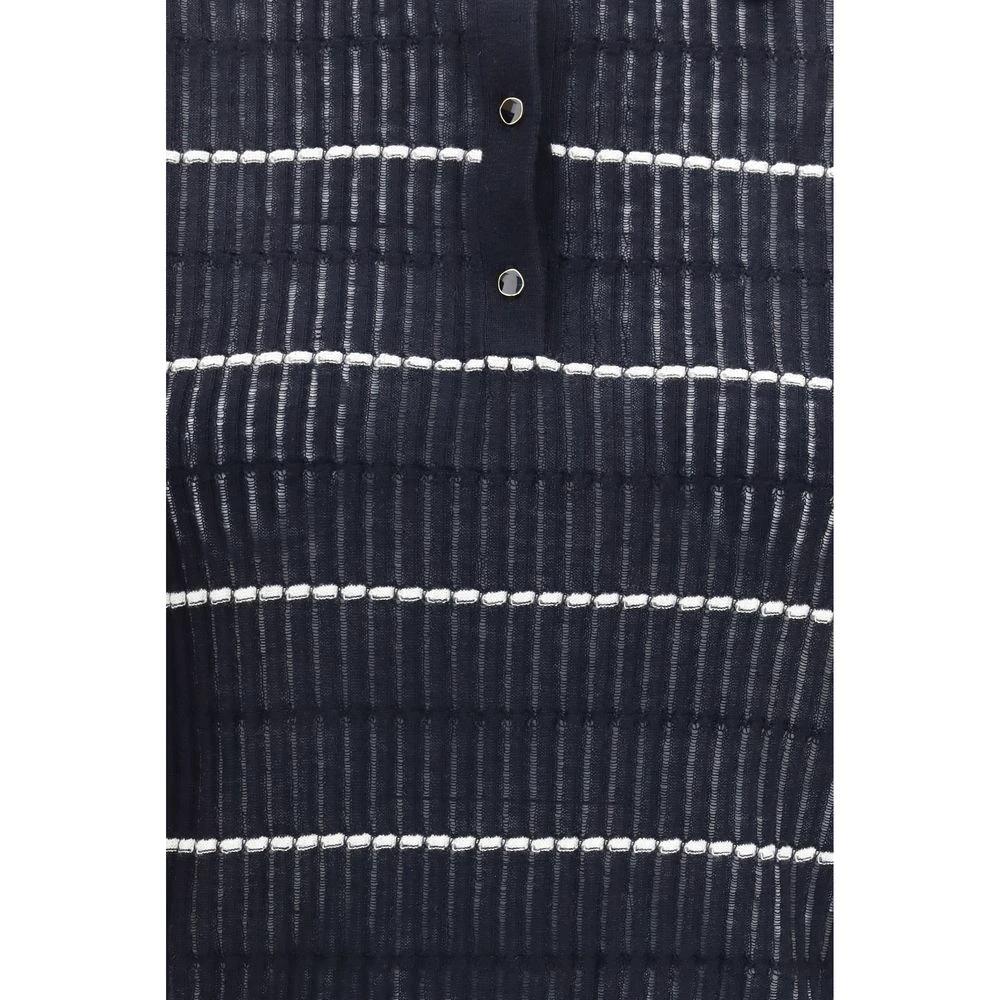 Polo en soie bleue Max Mara