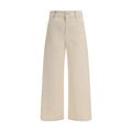 Pantalon décontracté en coton beige 'S Max Mara