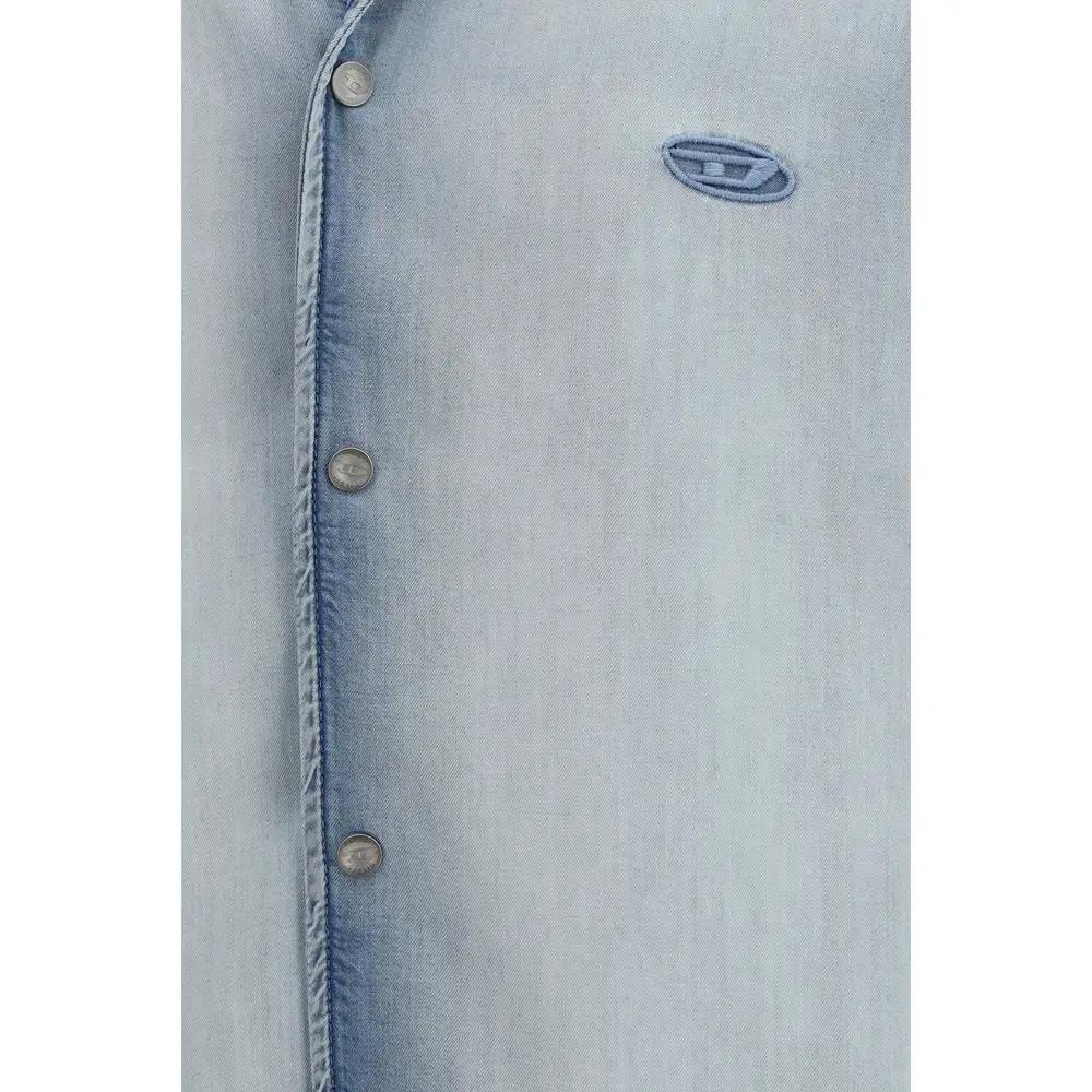 Diesel Blue Lyocell Shortsleeve Shirt