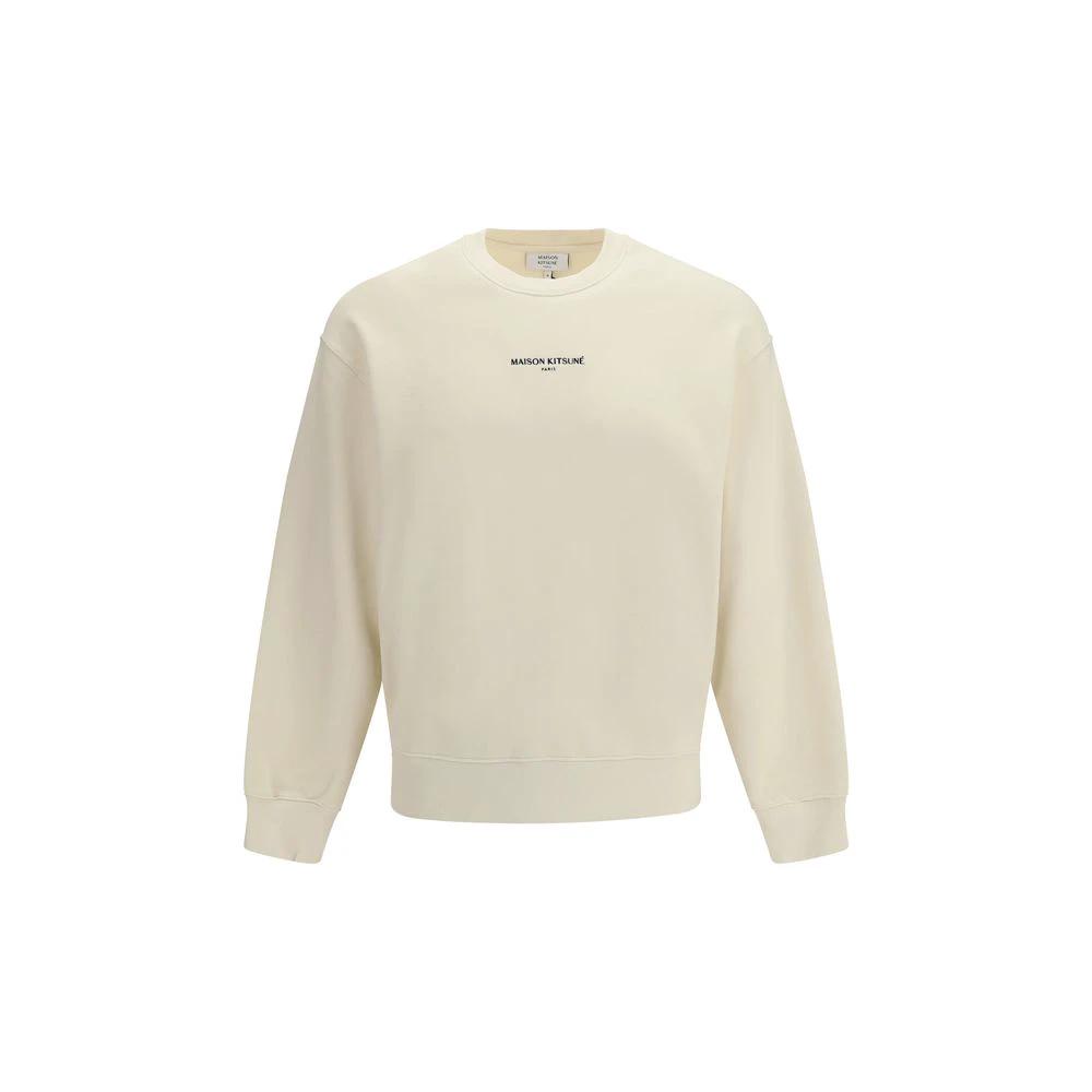 Sweat-shirt en coton beige Maison Kitsuné