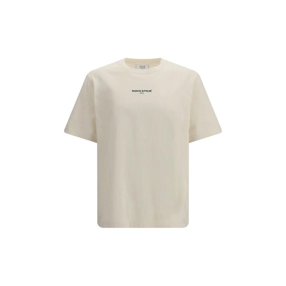 T-shirt en coton beige Maison Kitsuné
