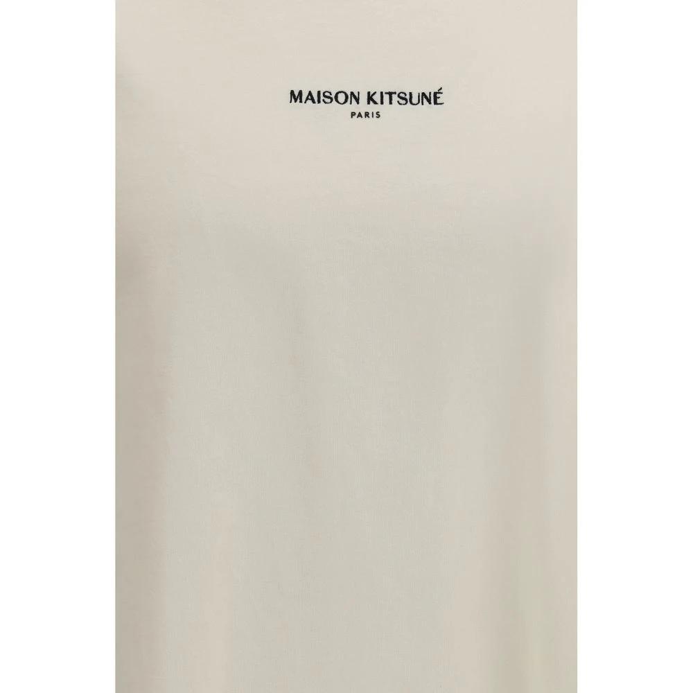T-shirt en coton beige Maison Kitsuné