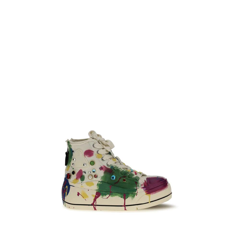 Baskets montantes en coton multicolore R13
