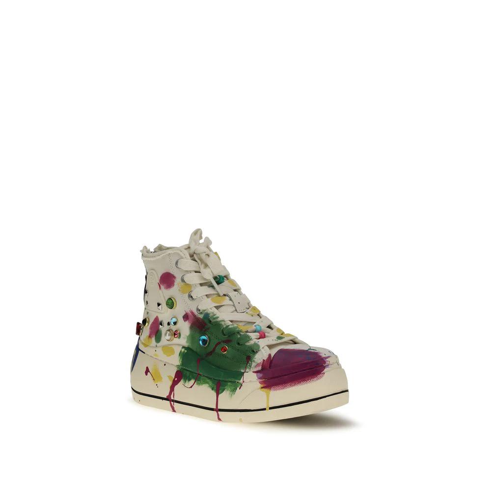 Baskets montantes en coton multicolore R13