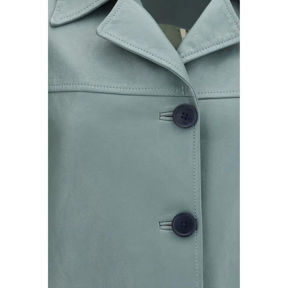 Blouson en cuir bleu Chloé