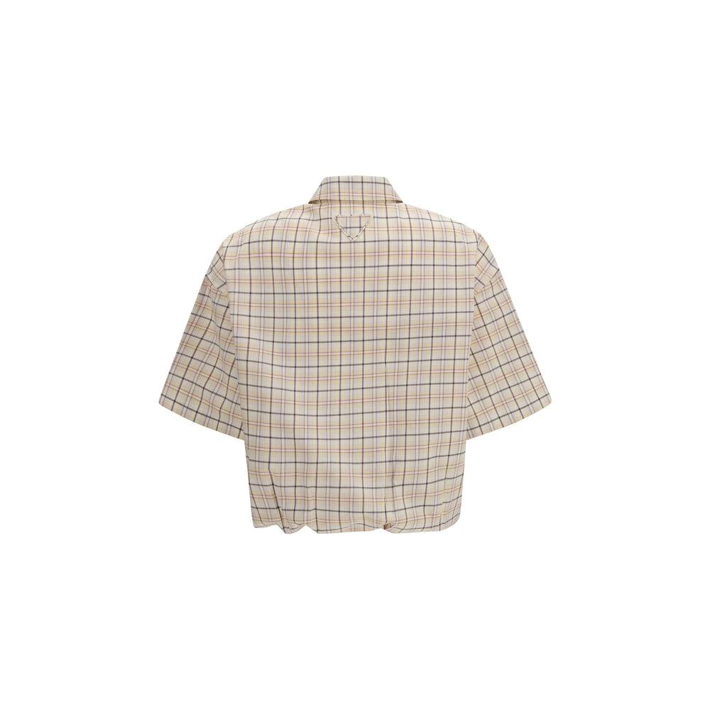 Chemise Prada en tissu à motif beige