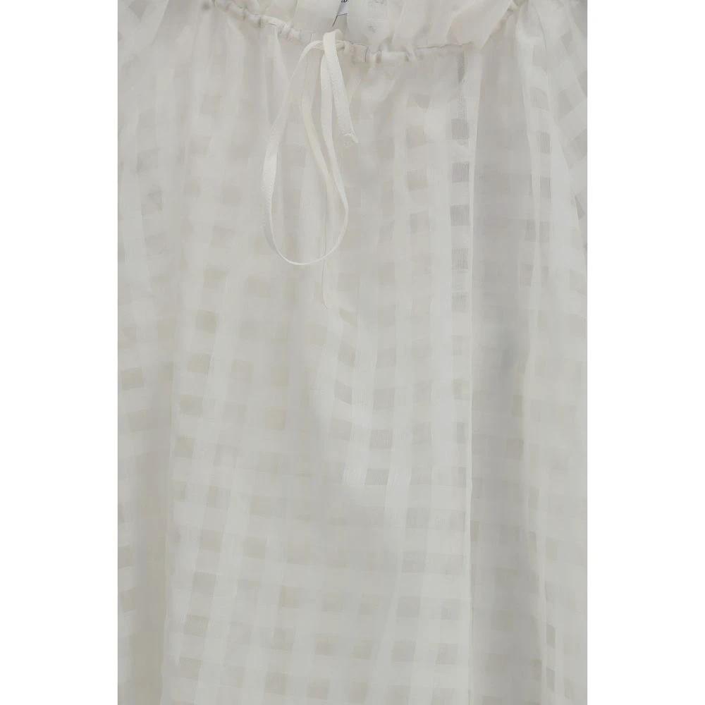Women’s Cotton Silk Shirt – Sara Roka Amabel Tie-Neck Ruffle Blouse SS26