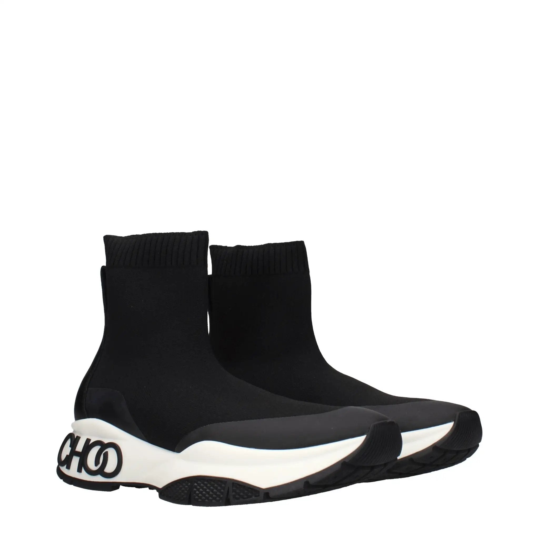 Bottines chaussettes noires femme – Bottines en maille Landon Logo Jimmy Choo