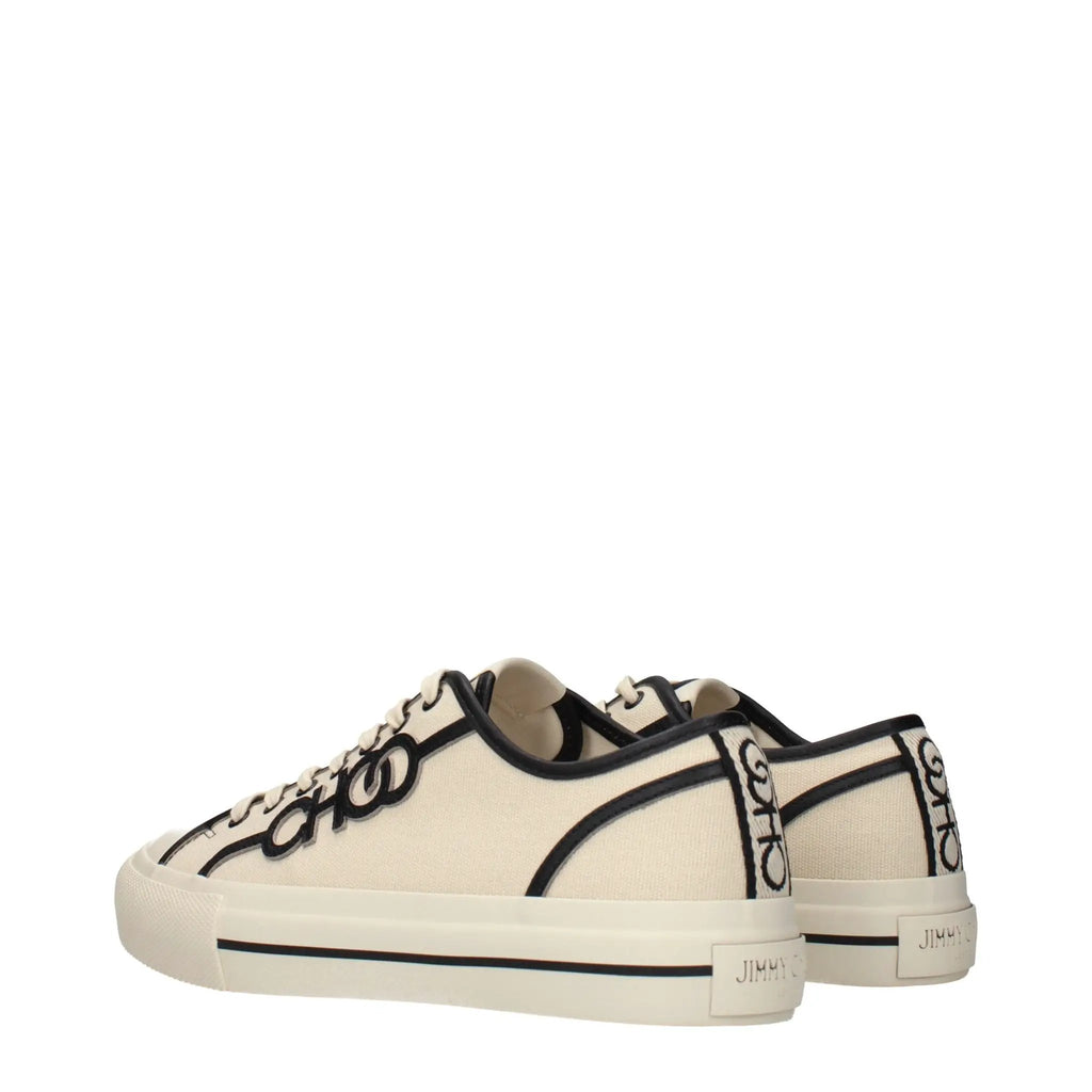 Women’s Beige Low Top Sneakers – Jimmy Choo Fenix Logo Casual Sneakers