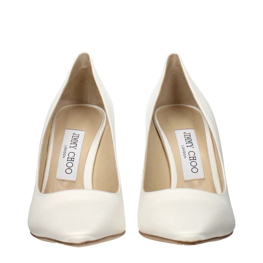 Escarpins Plateformes en Satin Beige pour Femme – Talons Élégants Jimmy Choo Romy 100