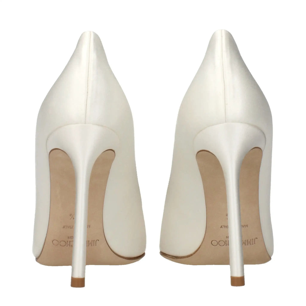 Escarpins Plateformes en Satin Beige pour Femme – Talons Élégants Jimmy Choo Romy 100