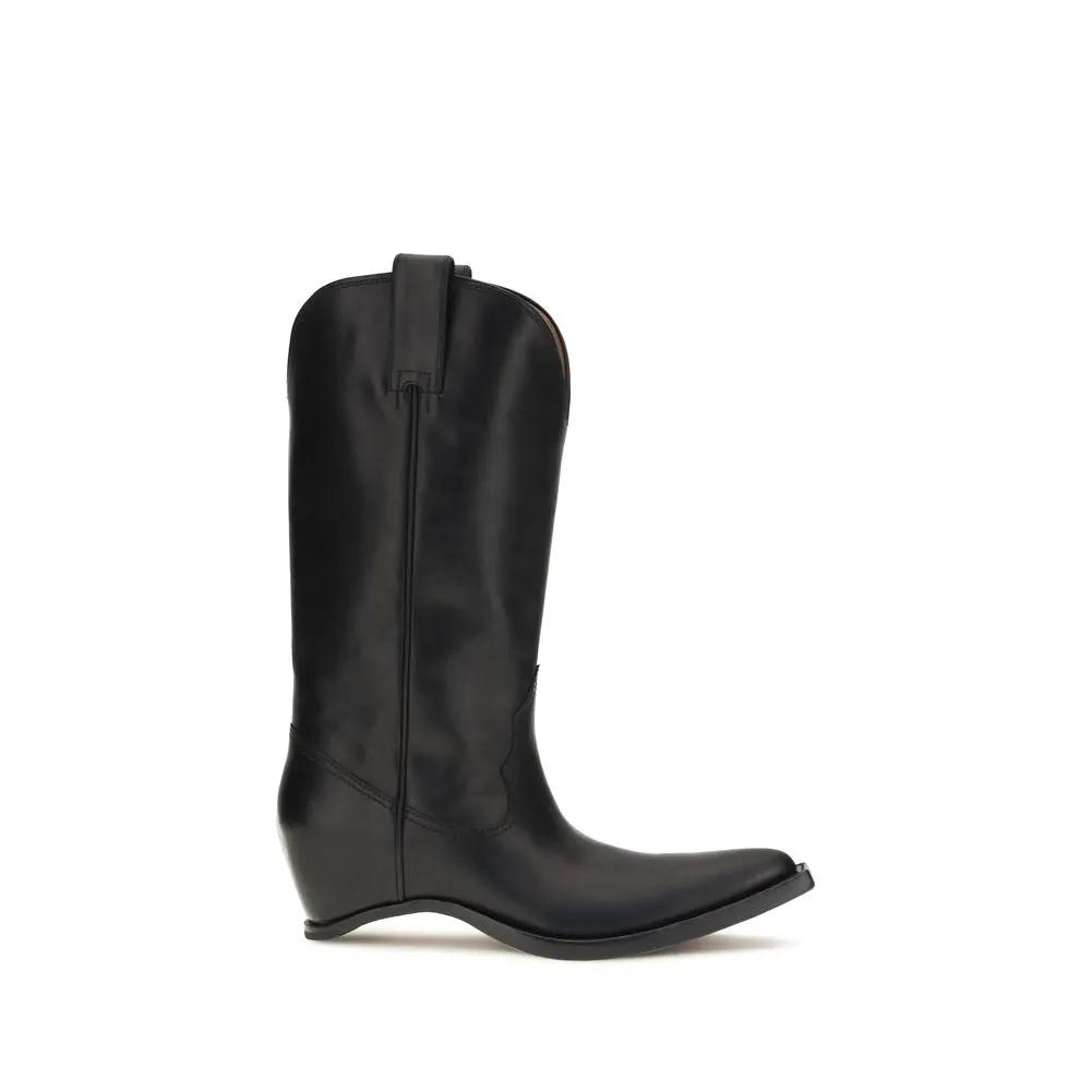 Bottes Maison Margiela en cuir de veau noir Bos Taurus