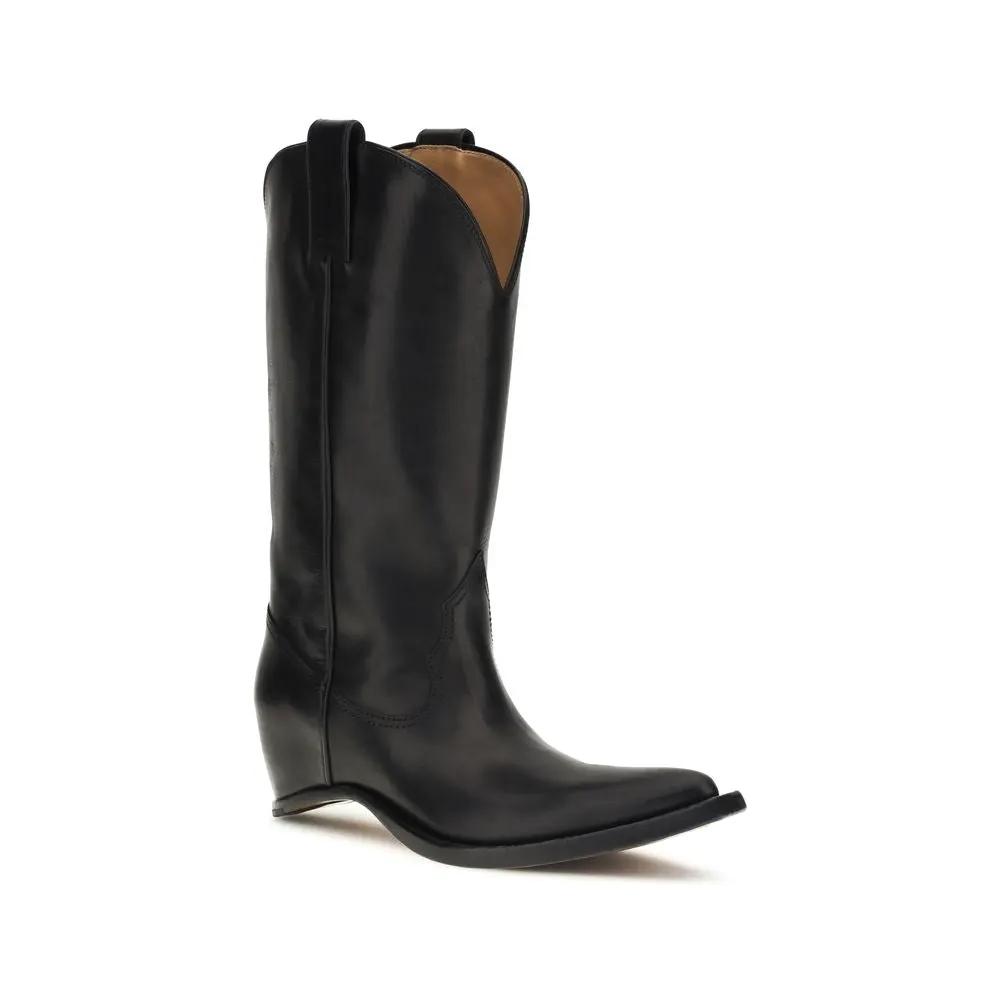 Bottes Maison Margiela en cuir de veau noir Bos Taurus