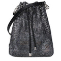 Sac bandoulière noir en satin pour femme – Sac Jimmy Choo Bon Bon Crystal Logo