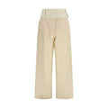 Pantalon décontracté en coton beige Max Mara