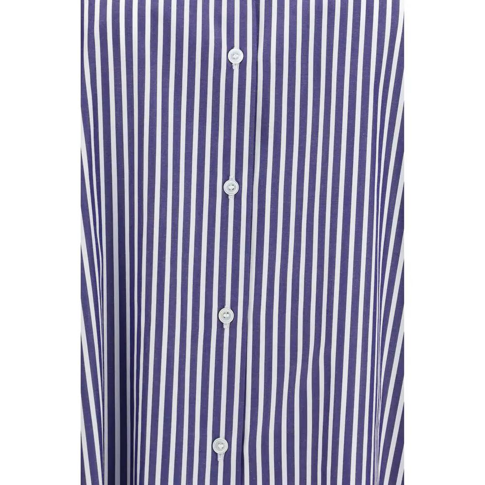 Max Mara Blue Cotton Pattern Shirt