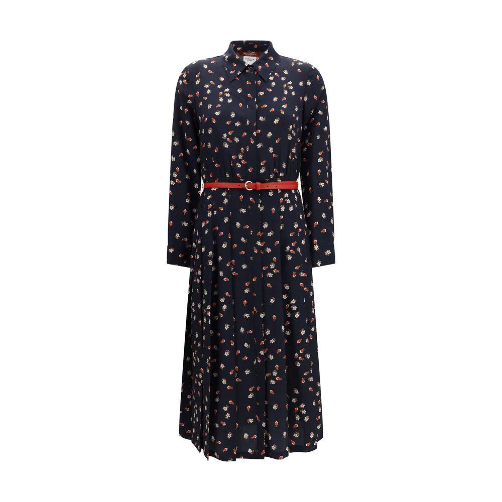 Max Mara Blue Silk Casual Dress