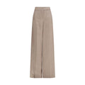 Pantalon décontracté en soie beige Max Mara