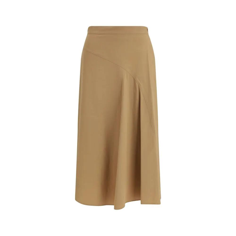 Jupe mi-longue Max Mara en coton beige