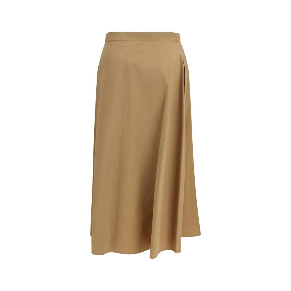 Jupe mi-longue Max Mara en coton beige