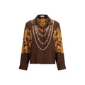 Chemise Versace en tissu marron à motifs