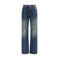Jean droit bleu en coton Versace