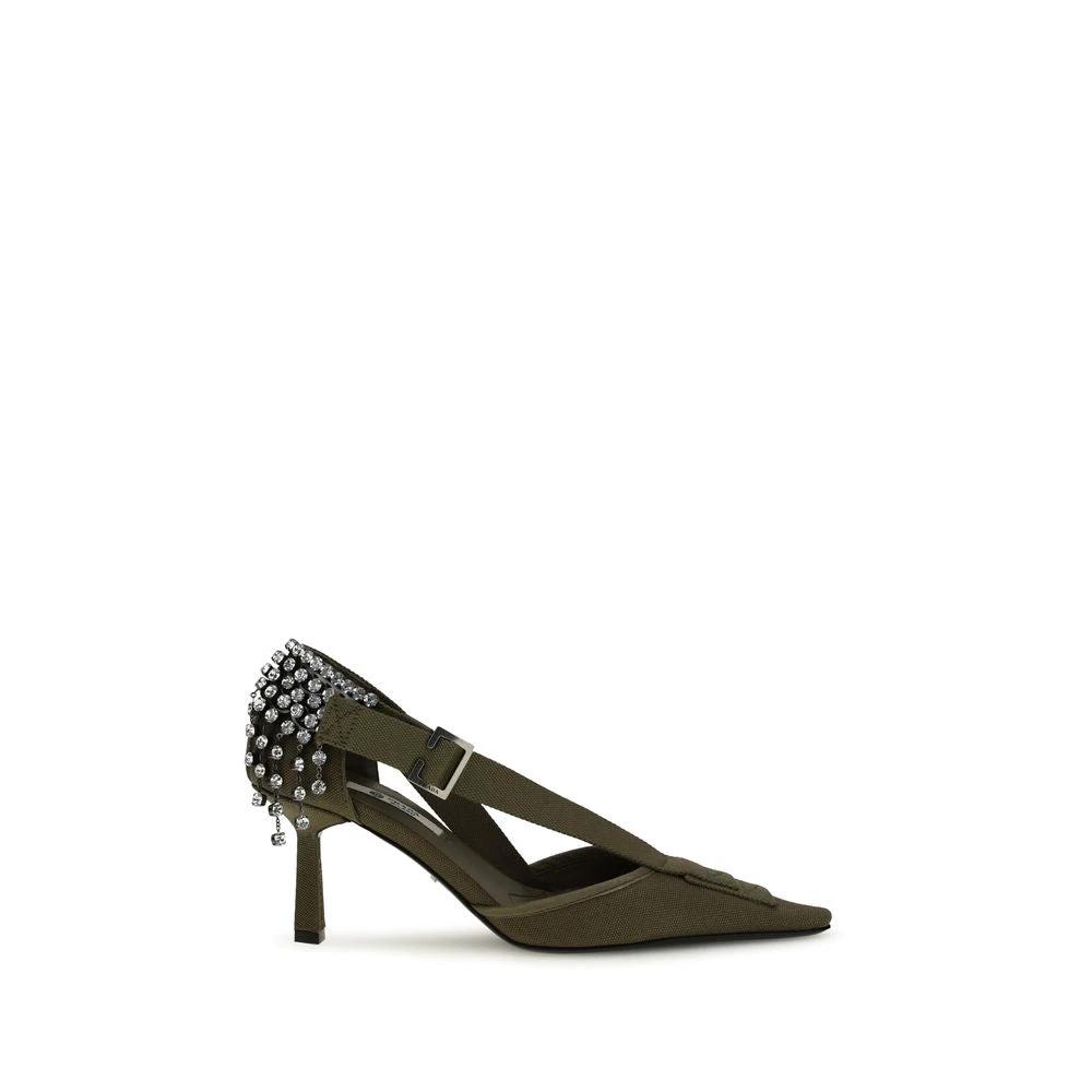 Escarpins Prada bicolores en coton à talon haut