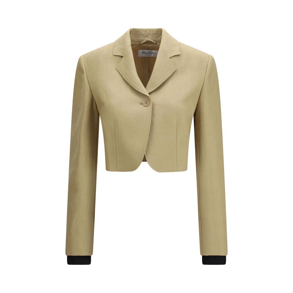 Veste en jean en lin beige Max Mara