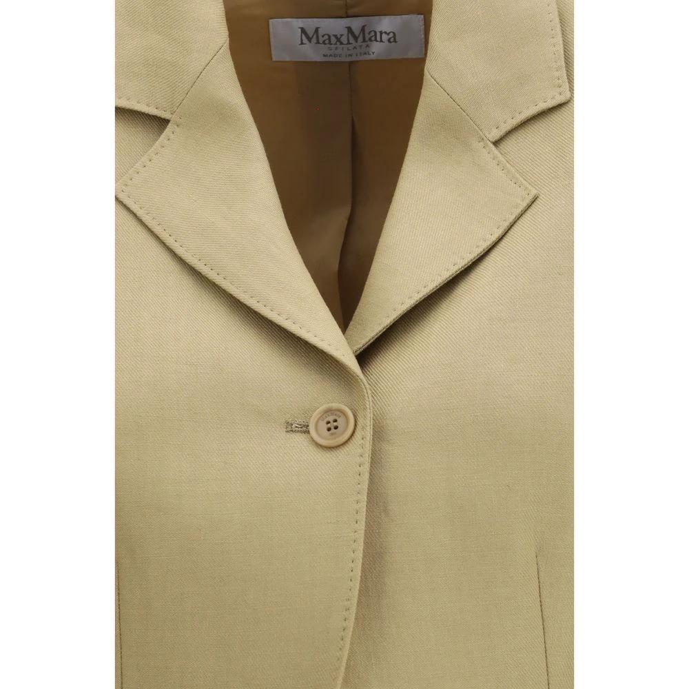 Veste en jean en lin beige Max Mara
