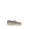 Mocassins Prada Bos Taurus en cuir de veau gris