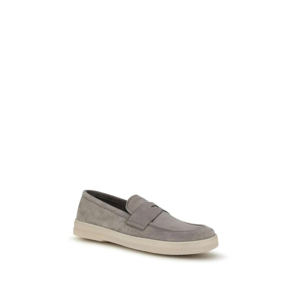 Mocassins Prada Bos Taurus en cuir de veau gris