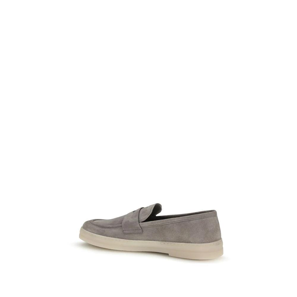 Mocassins Prada Bos Taurus en cuir de veau gris