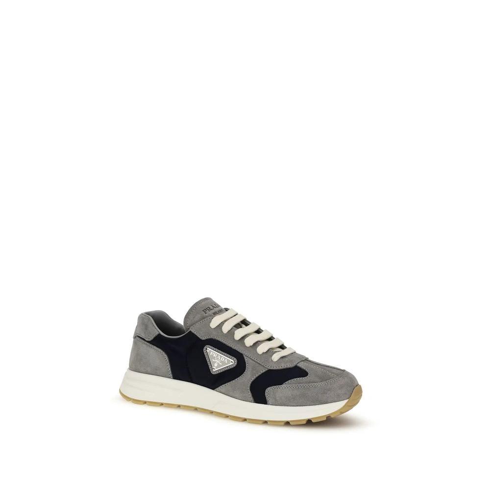 Prada Blue Calf Leather Bos Taurus Athletic Sneakers