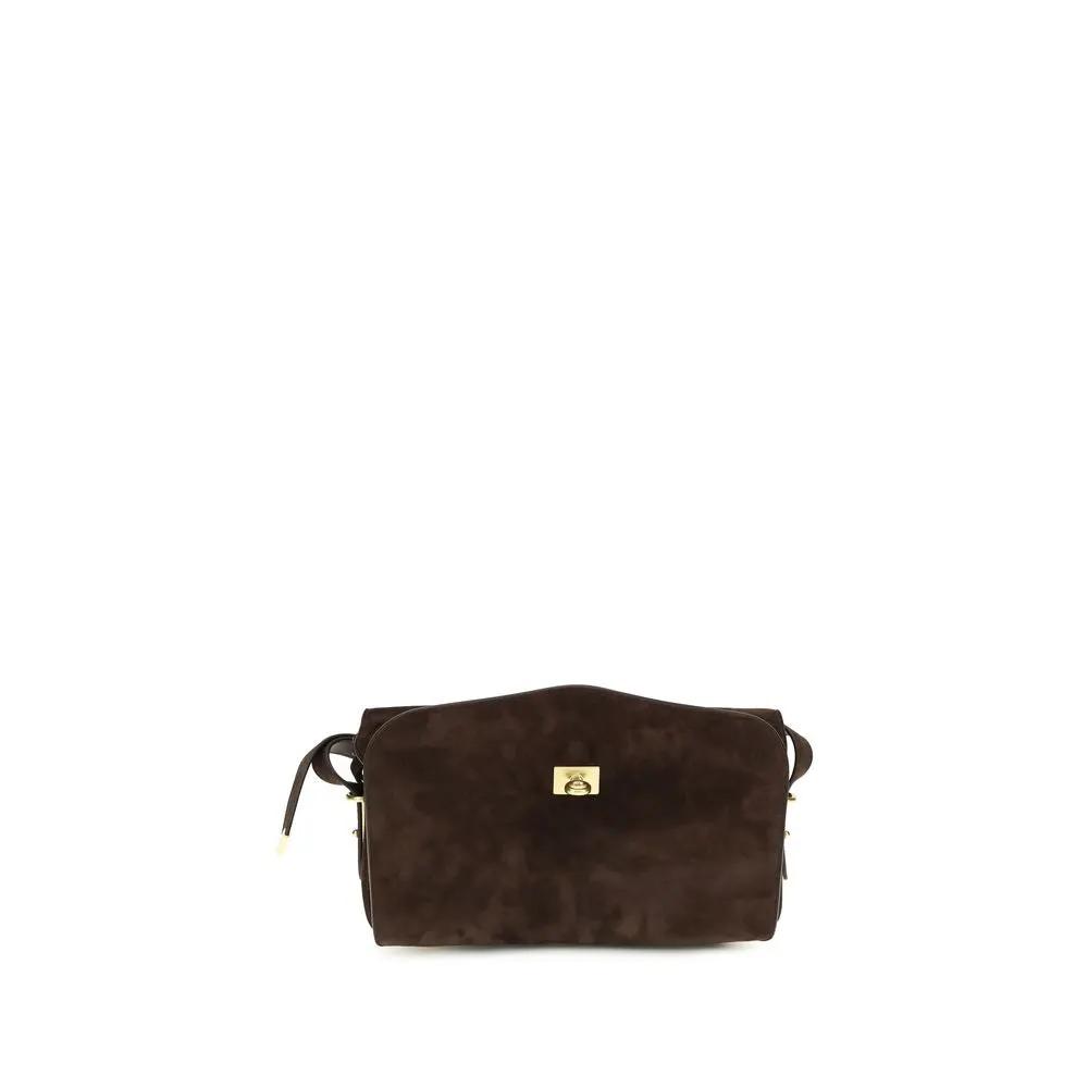 Sac bandoulière Balenciaga Bos Taurus en cuir de veau marron