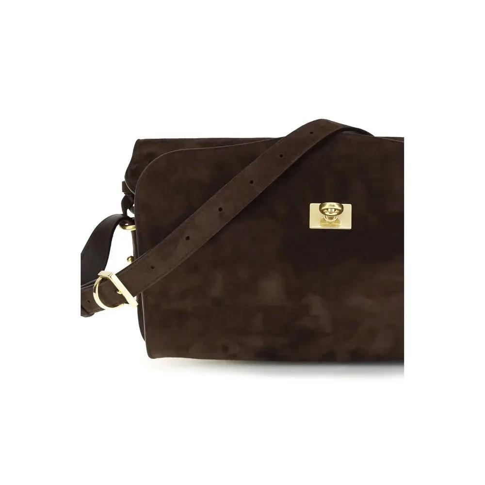 Sac bandoulière Balenciaga Bos Taurus en cuir de veau marron