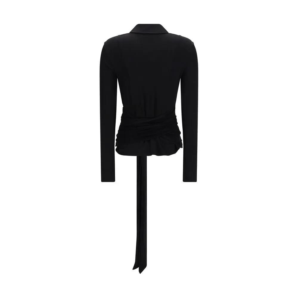 Ganni Black Recycled Polyester Shirt
