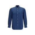 Finamore Blue Cotton Shirt