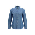 Chemise habillée Finamore en coton bleu
