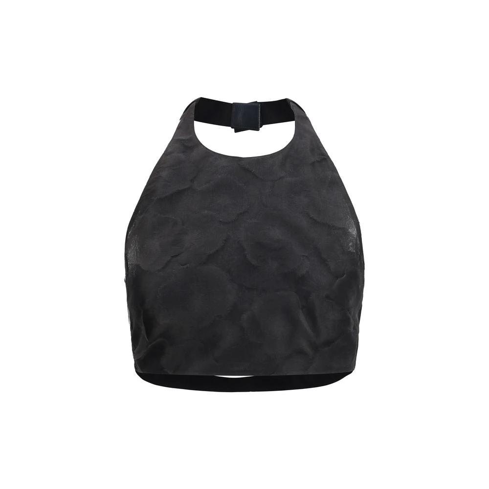 Chemise noire en soie à motifs Max Mara
