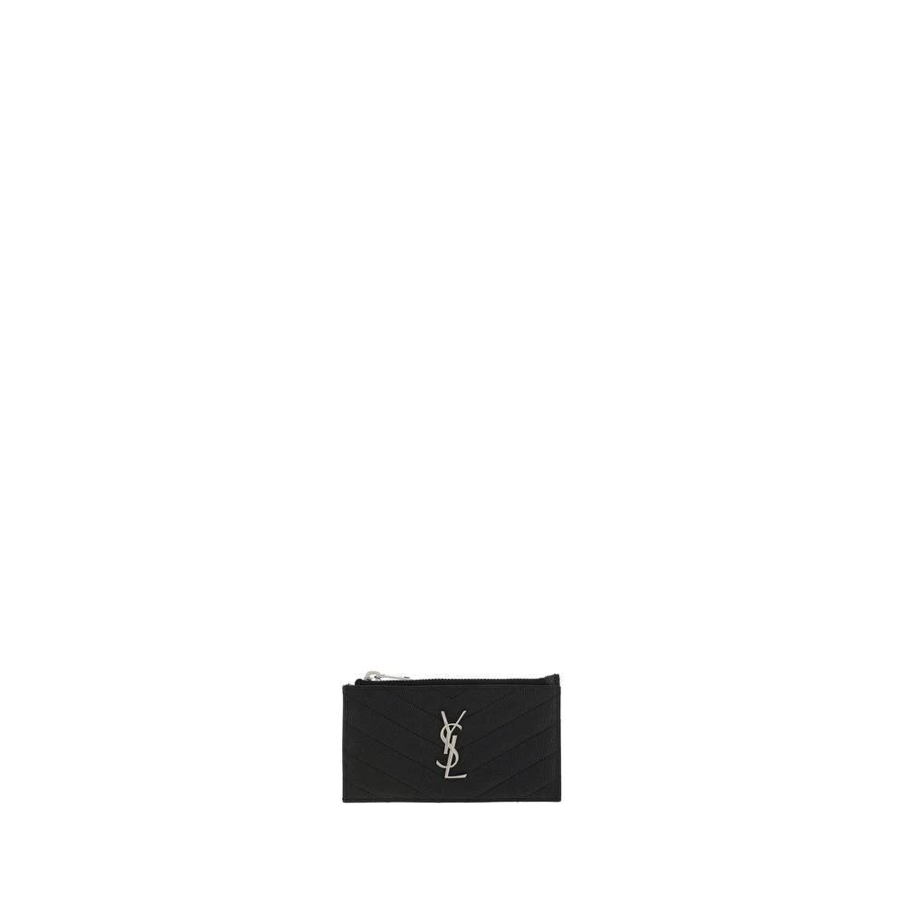 Portefeuille Bos Taurus en cuir de veau noir Saint Laurent