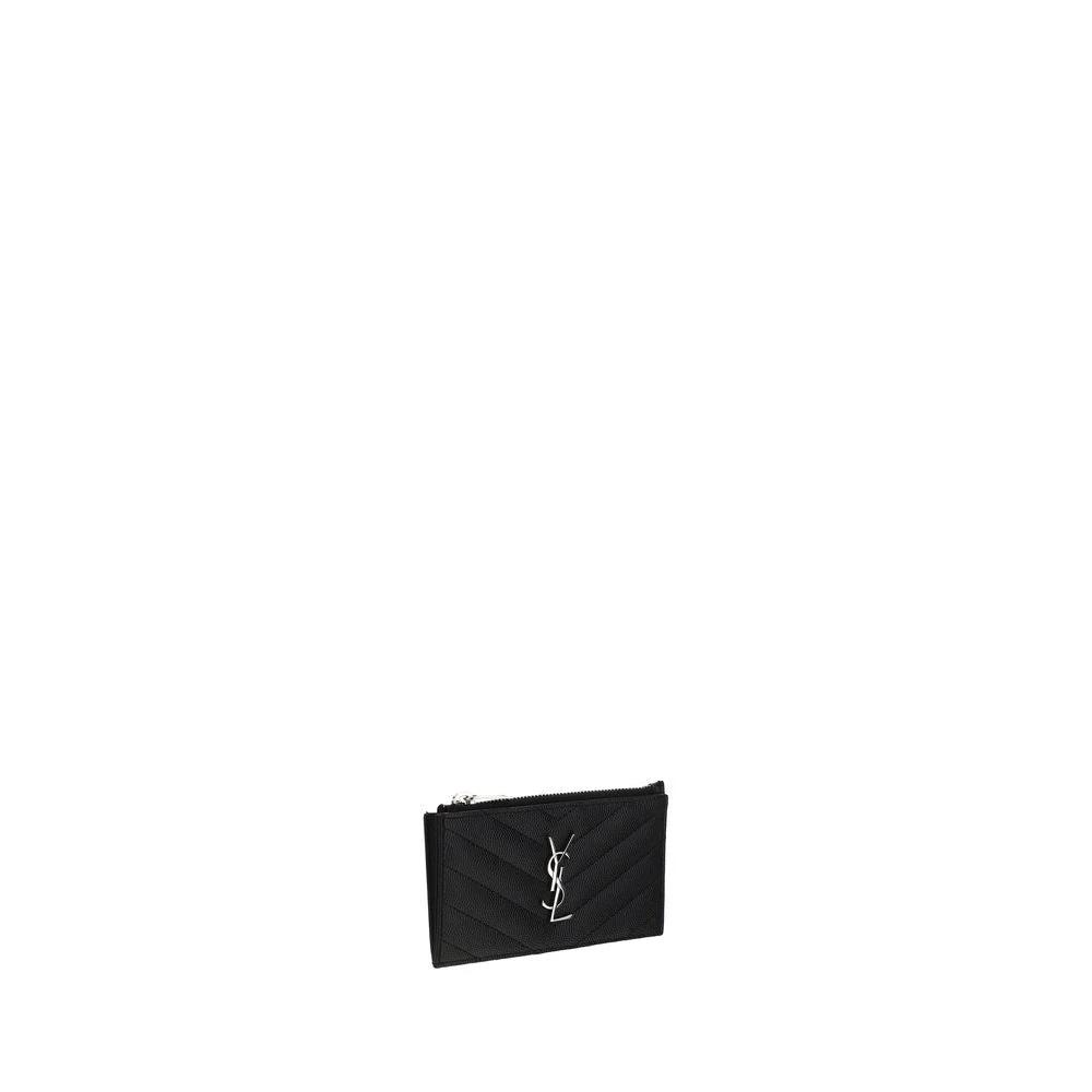 Portefeuille Bos Taurus en cuir de veau noir Saint Laurent
