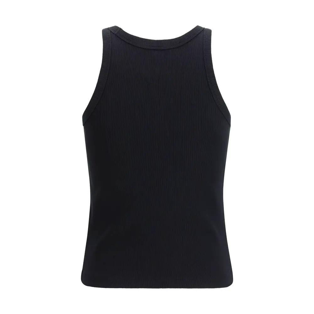 Maison Kitsuné Black Cotton Tank Tops