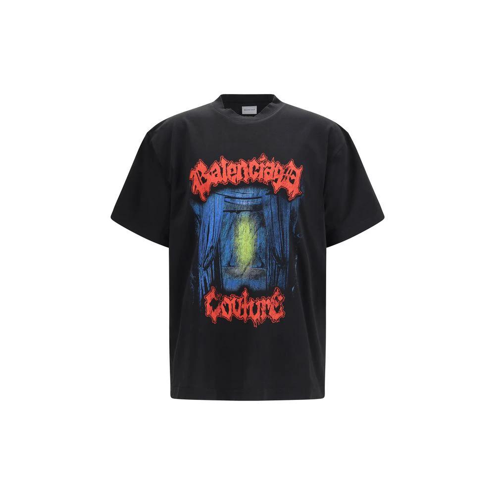 Men’s Black Cotton T-Shirt – Balenciaga Salon de Couture Print Tee SS26