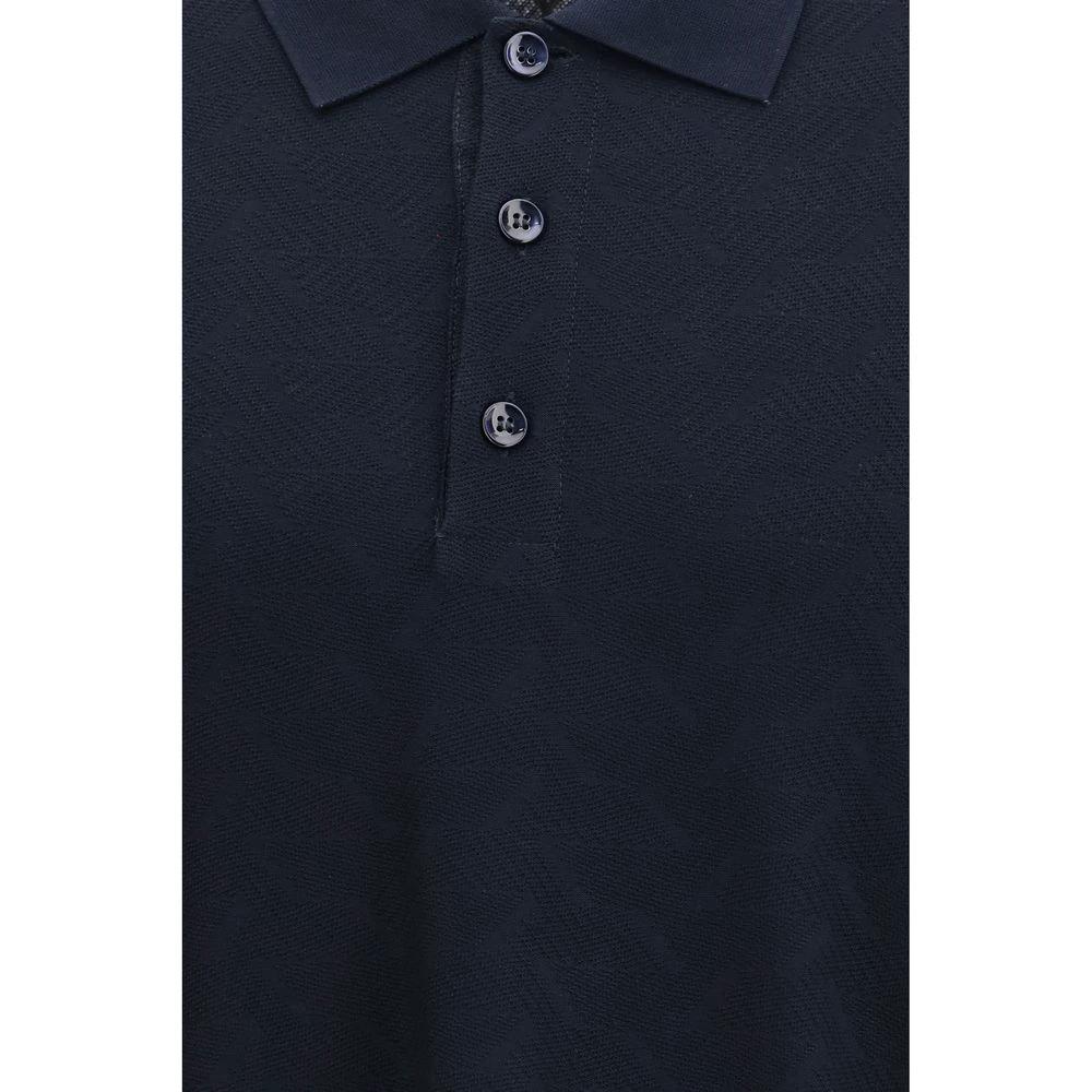 Giorgio Armani Blue Viscose Polo Shirt