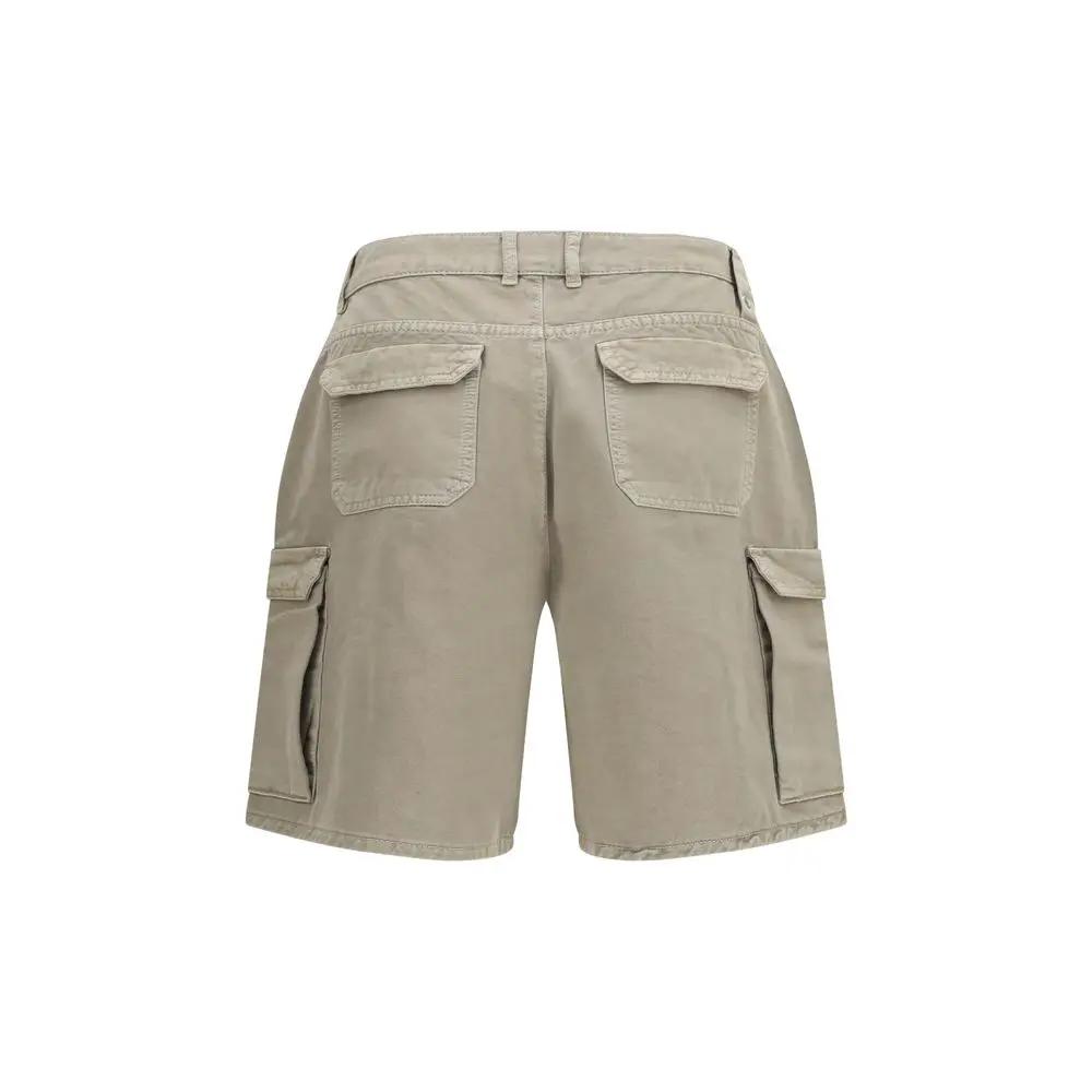 Represent Beige Cotton Bermuda Shorts