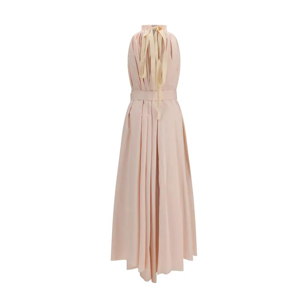 Robe plissée ceinturée pour femme – Robe de créateur sans manches Sa Su Phi longueur genou SS26