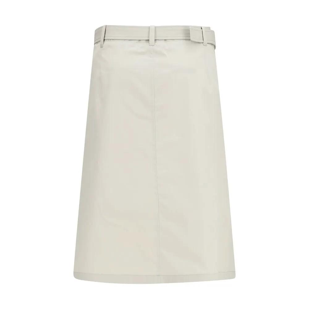 Women’s Grey Utility Skirt – Rier Cotton Long Skirt SS26