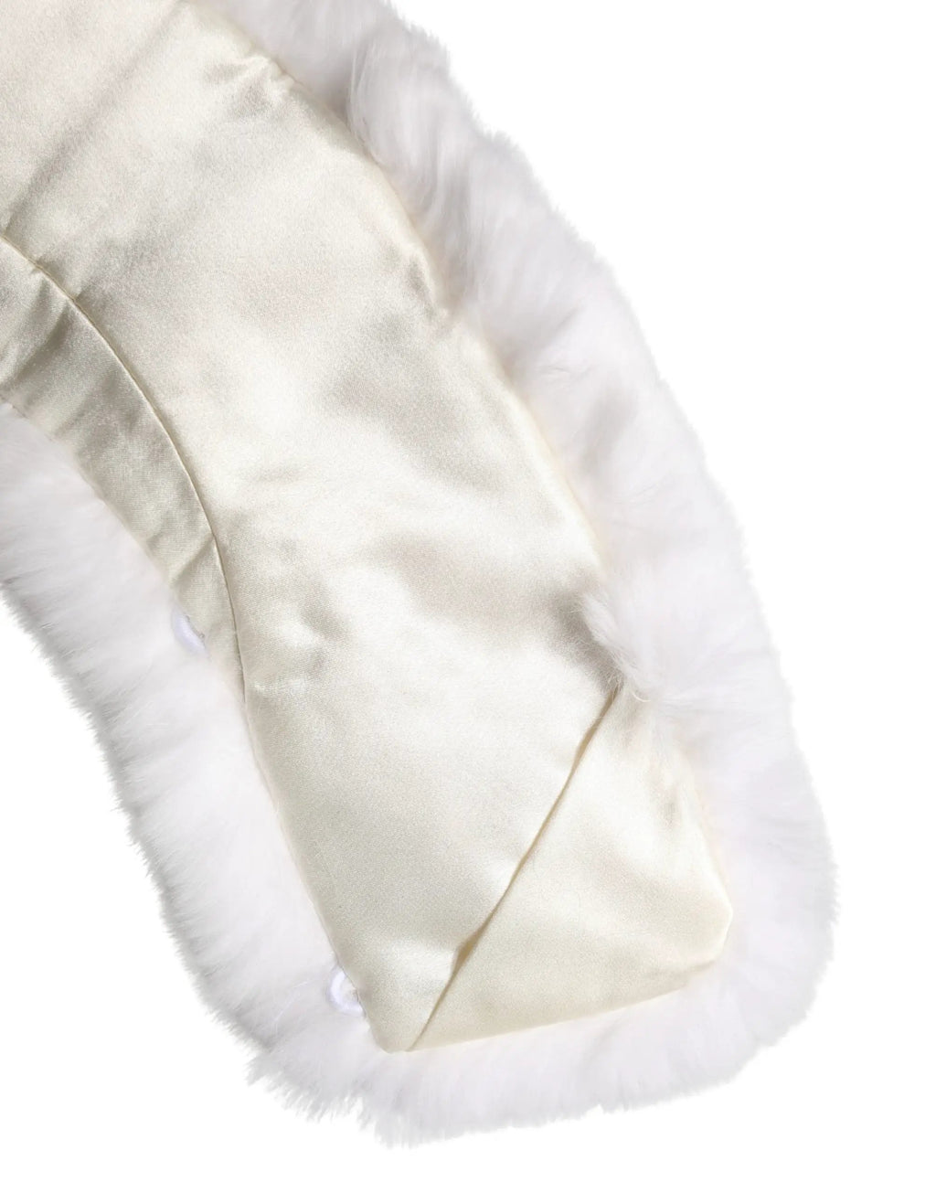 Dolce & Gabbana White Fur Shoulder Collar Wrap Shawl Scarf
