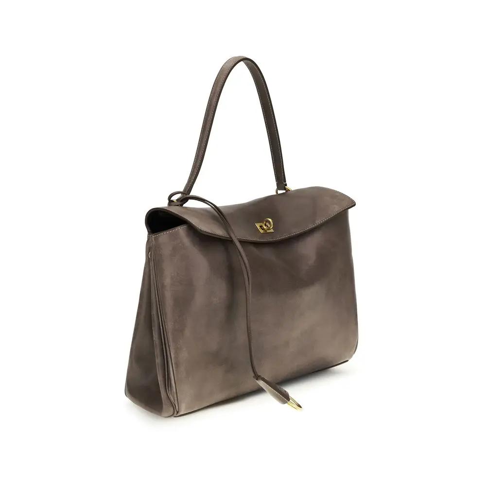 Balenciaga Gray Lamb Ovis Aries Aries Shoulder Bag