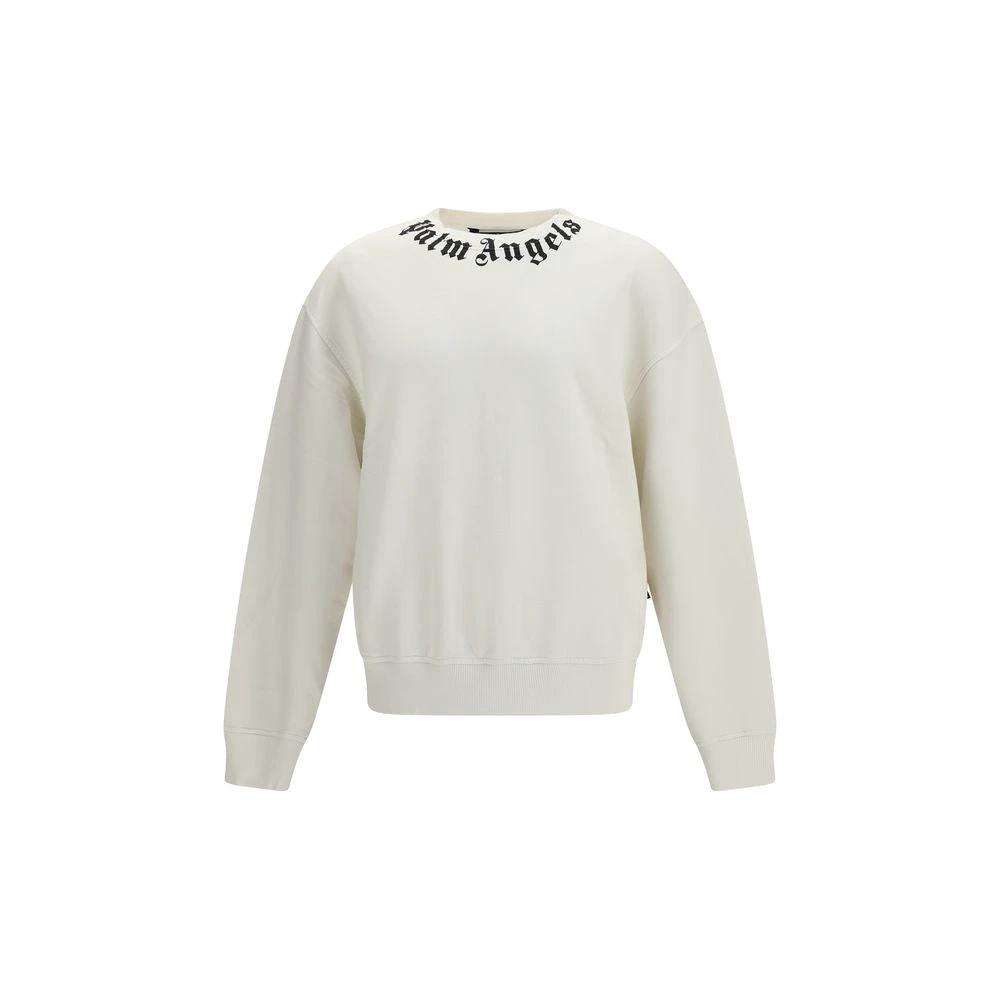 Sweat-shirt blanc en coton Palm Angels